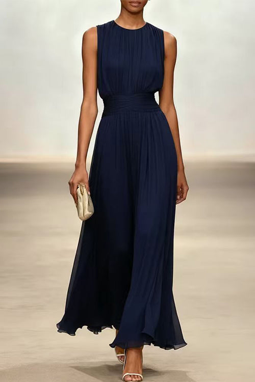 Abito maxi da donna in misto cotone