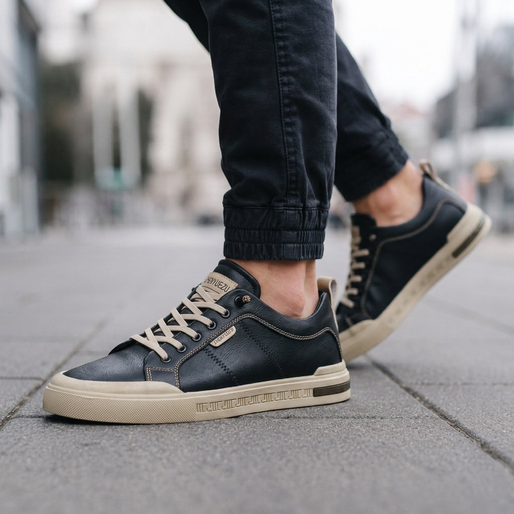 Sneaker uomo bicolore con lacci