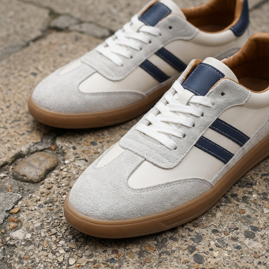 Sneaker uomo retrò con strisce a contrasto