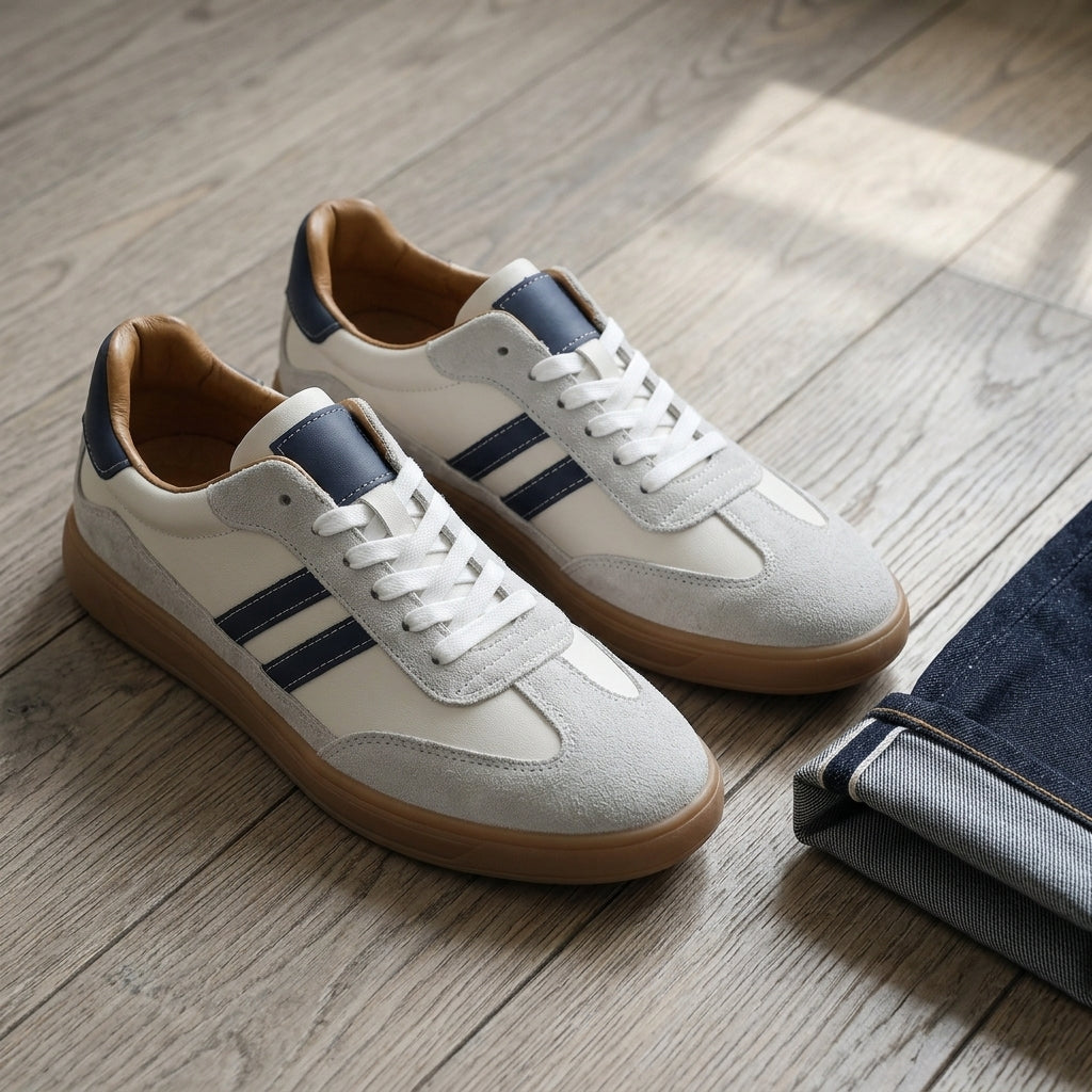 Sneaker uomo retrò con strisce a contrasto
