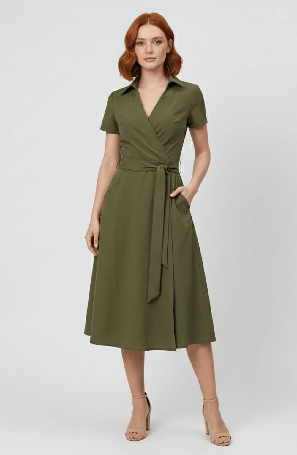 Elise | Abito midi da donna con scollo a V e taglio avvolgente