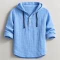 Camicia uomo in lino con cappuccio