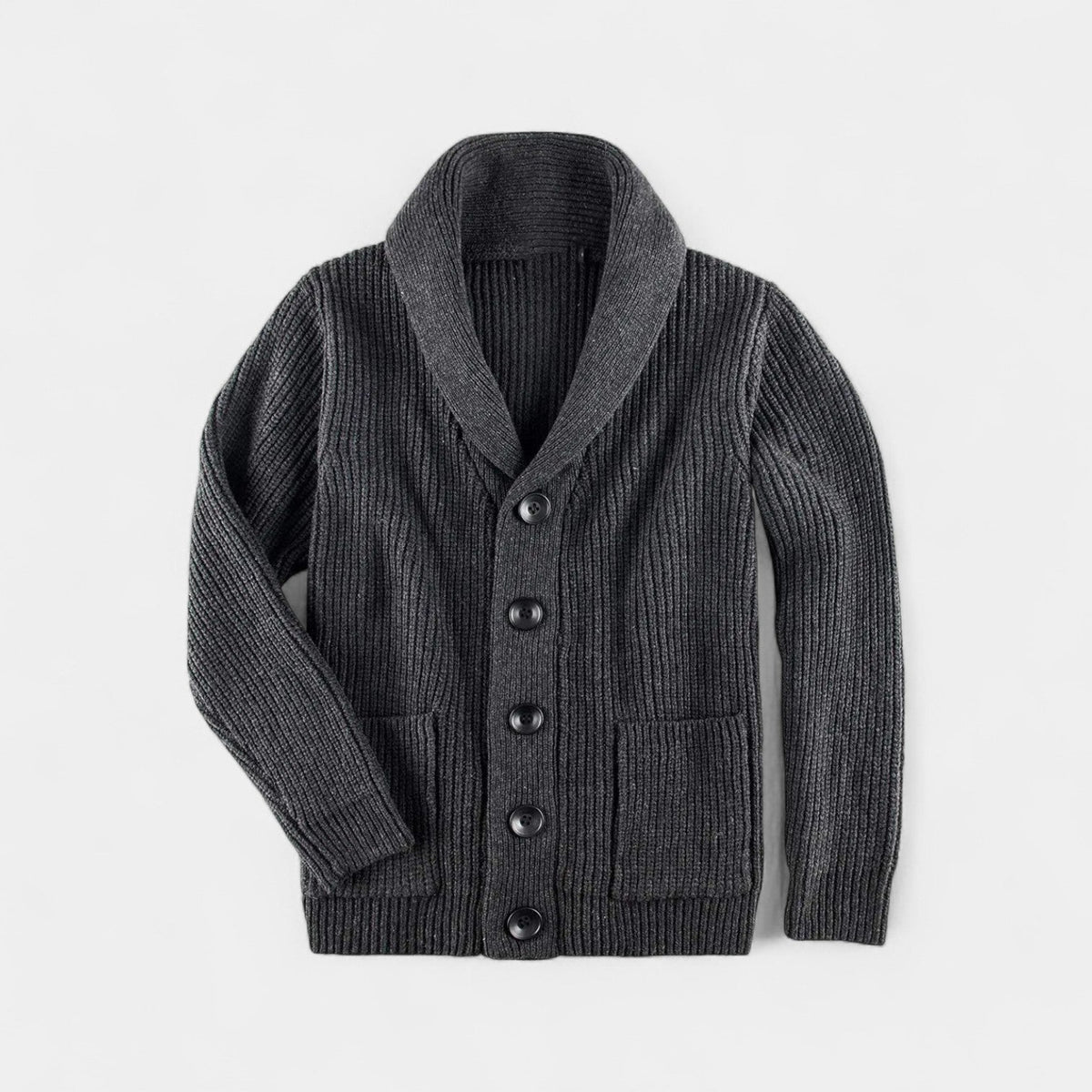 Cardigan uomo in maglia con collo a scialle