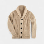 Cardigan uomo in maglia con collo a scialle