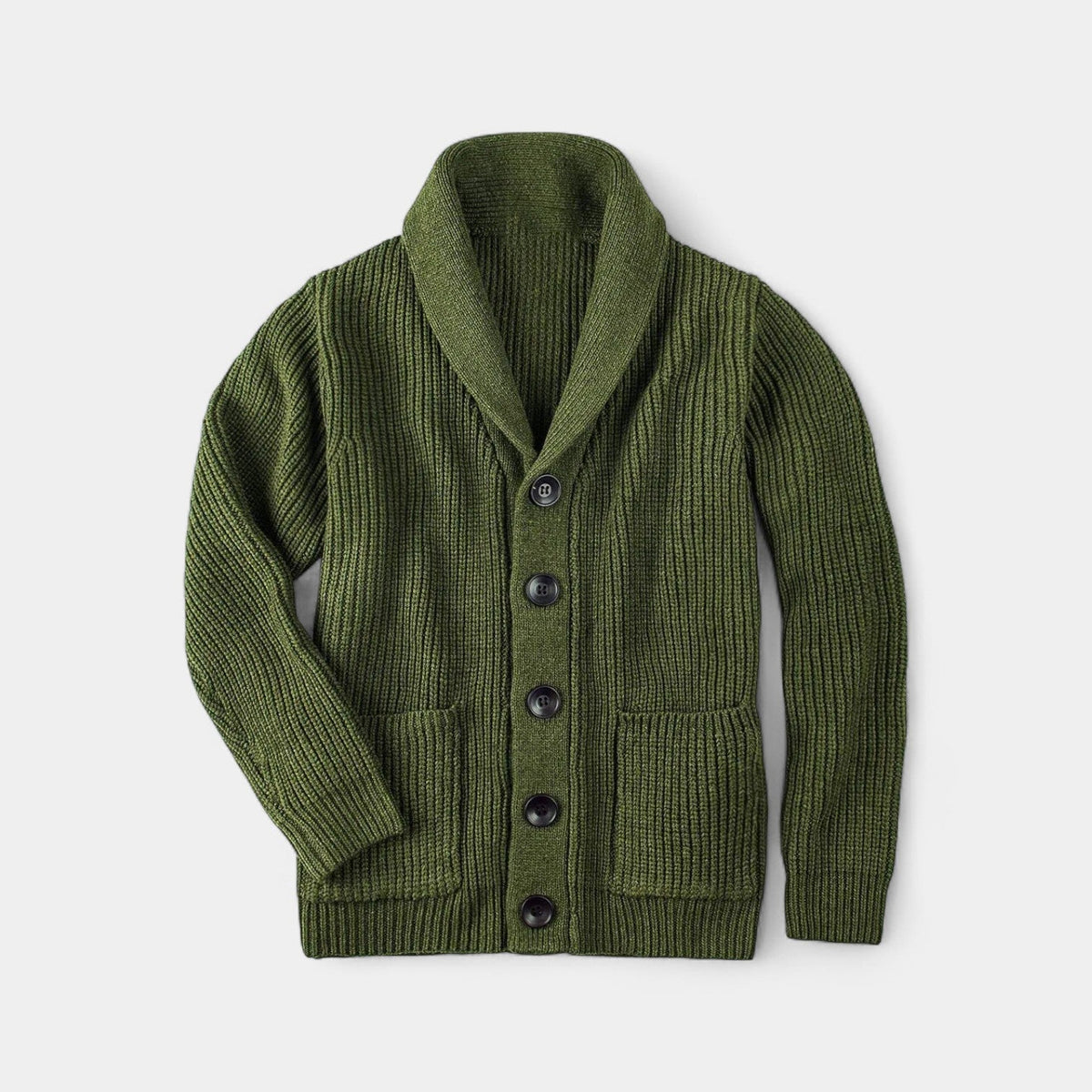 Cardigan uomo in maglia con collo a scialle