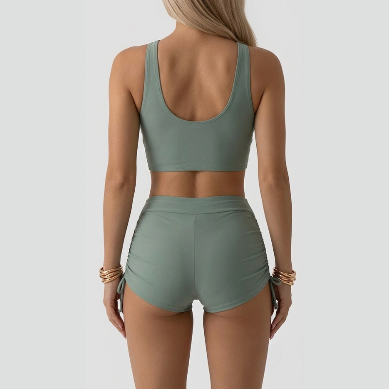 Bikini donna a vita alta verde militare
