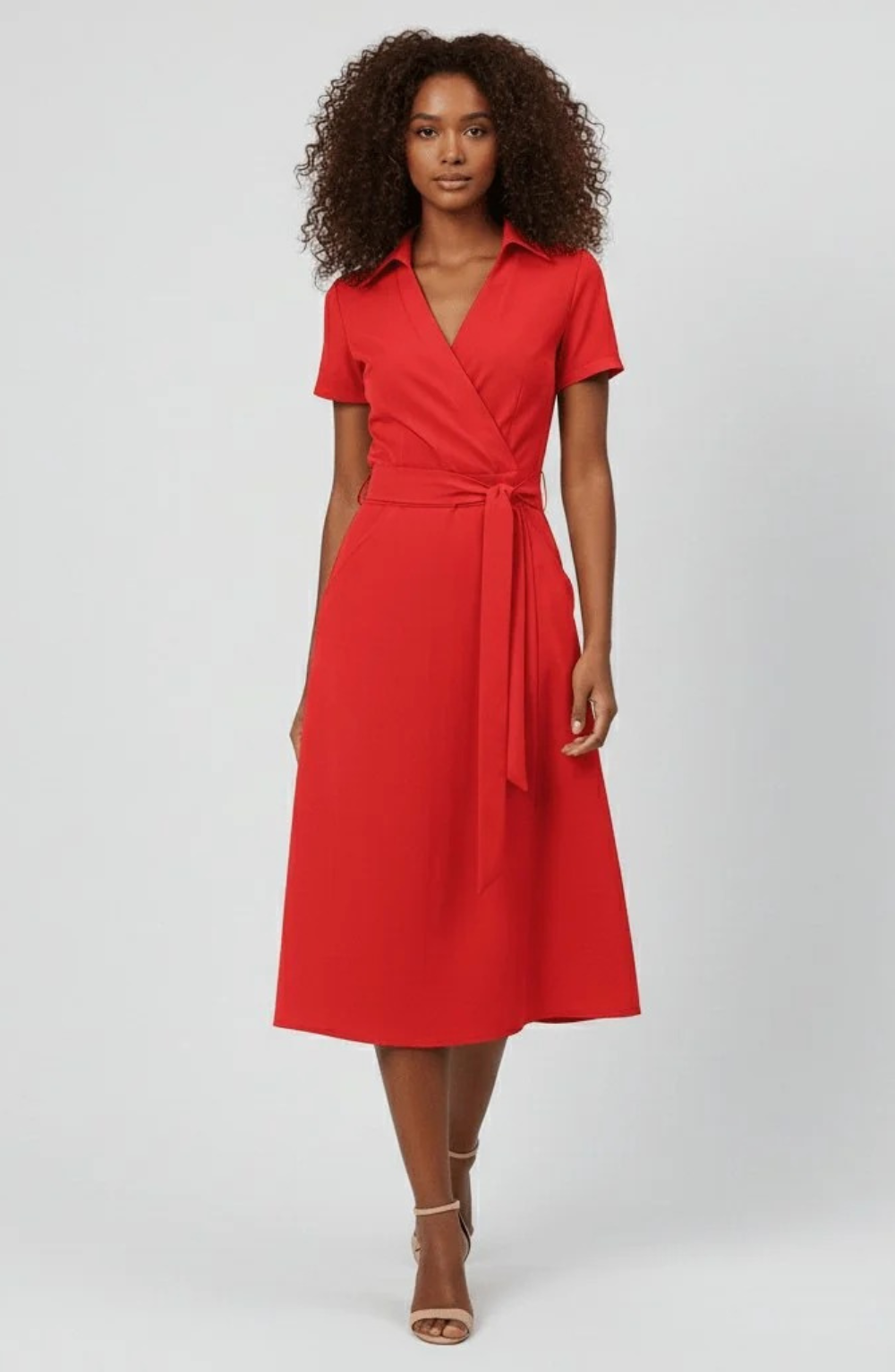 Elise | Abito midi da donna con scollo a V e taglio avvolgente