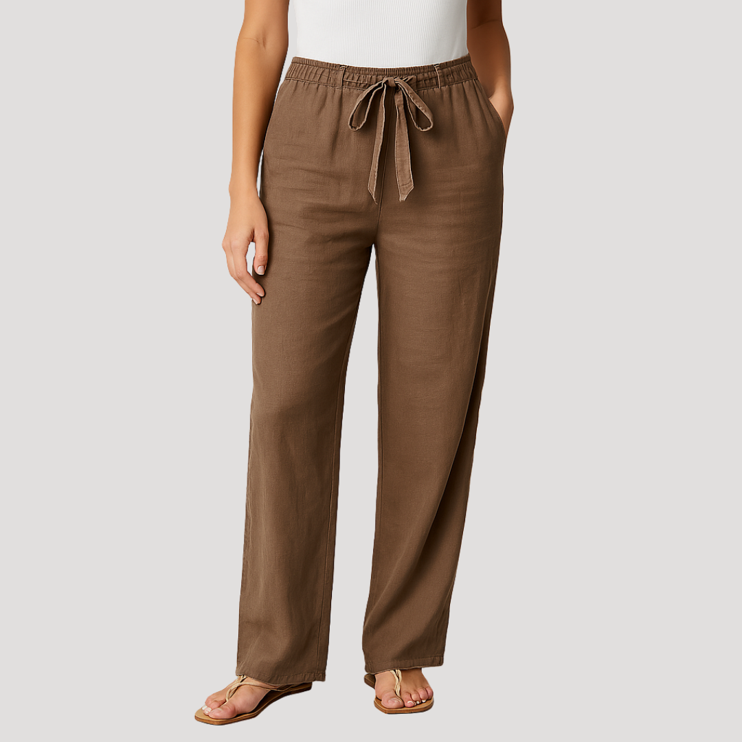 Pantaloni donna leggeri ampi con coulisse