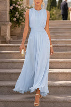 Abito maxi da donna in misto cotone