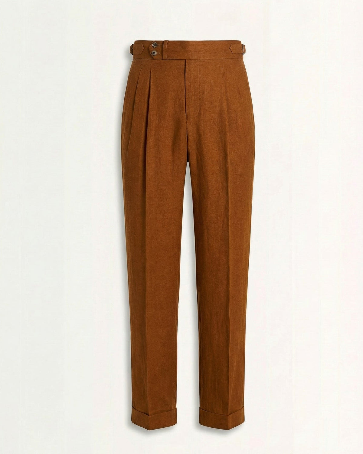 Pantaloni uomo leggeri con pince e vita alta