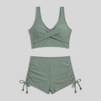 Bikini donna a vita alta verde militare