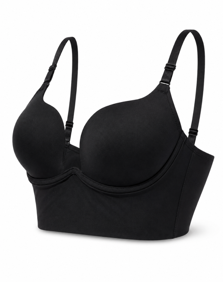 Reggiseno push up donna con spalline trasparenti