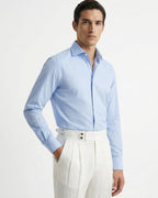Pantaloni uomo leggeri con pince e vita alta
