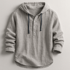 Camicia uomo in lino con cappuccio