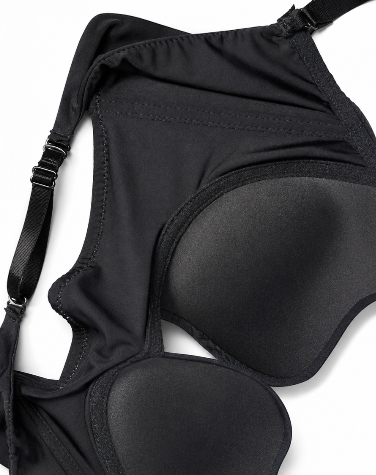 Reggiseno push up donna con spalline trasparenti