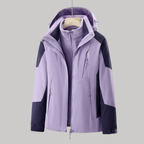 Giacca 3 in 1 da donna impermeabile con cappuccio