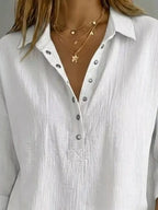 Blusa donna con abbottonatura e maniche 3/4