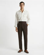 Pantaloni uomo da abito con pince e risvolto