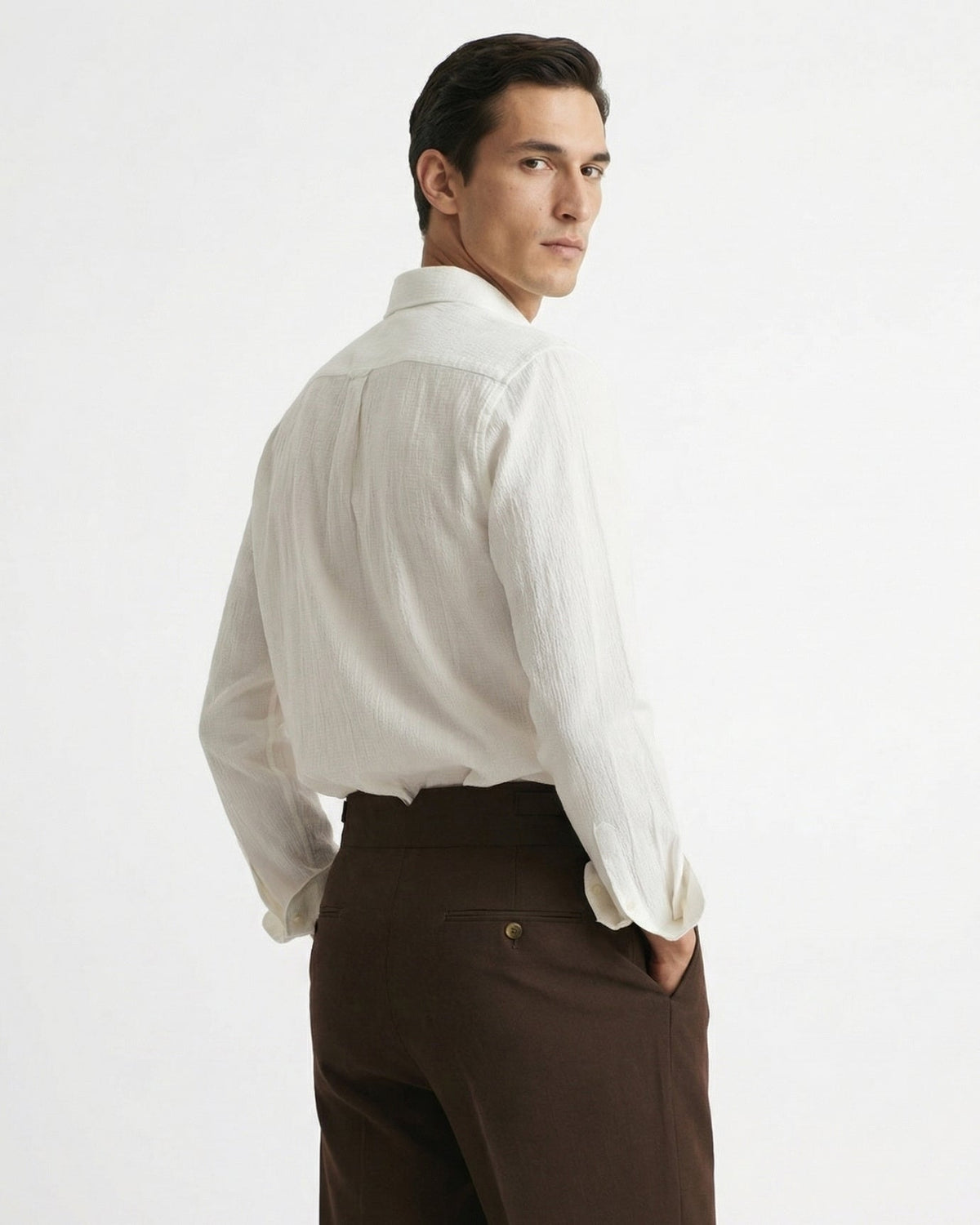 Pantaloni uomo da abito con pince e risvolto