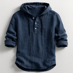 Camicia uomo in lino con cappuccio