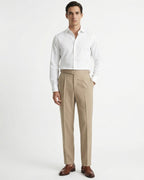Pantaloni uomo da abito con pince e risvolto