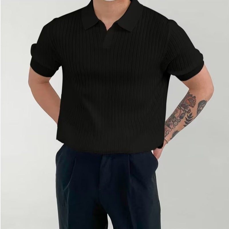 Polo uomo in maglia con maniche corte