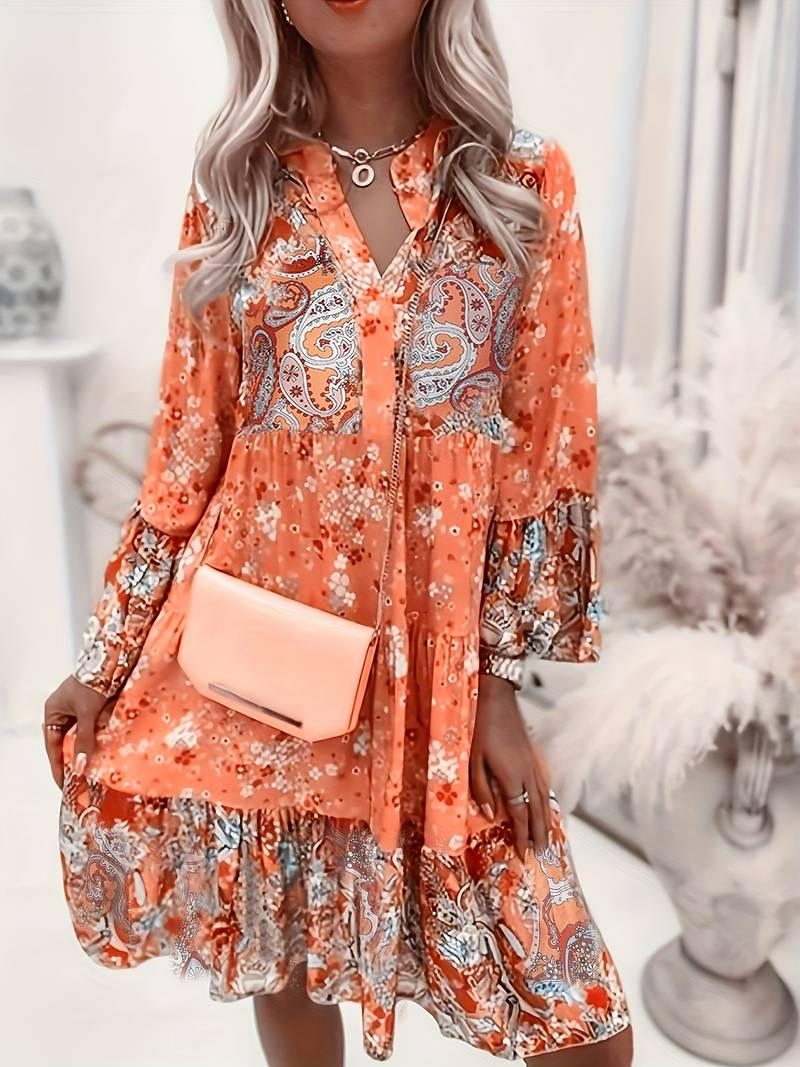 Serena | Abito Maxi Donna Boho con Stampa Floreale