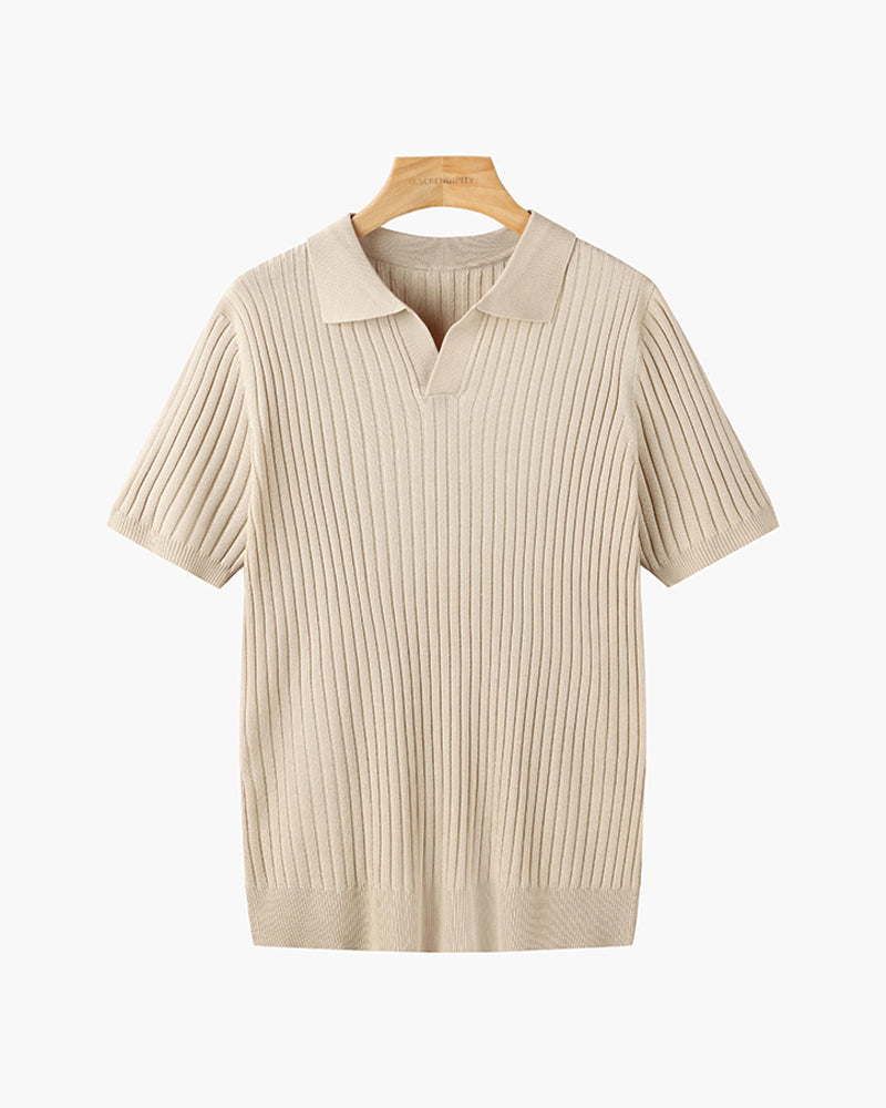 Polo uomo in maglia con maniche corte