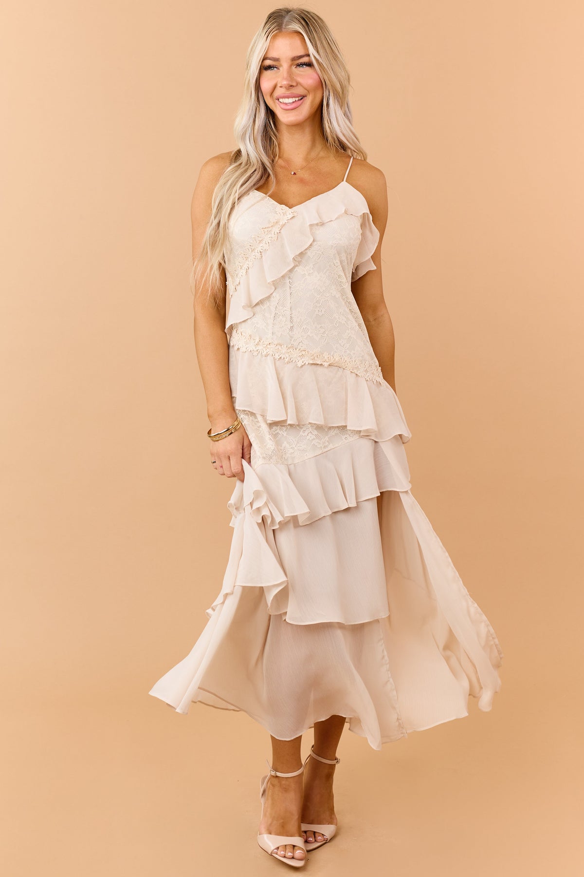 Vittoria | Abito Maxi Donna Floreale a Balze