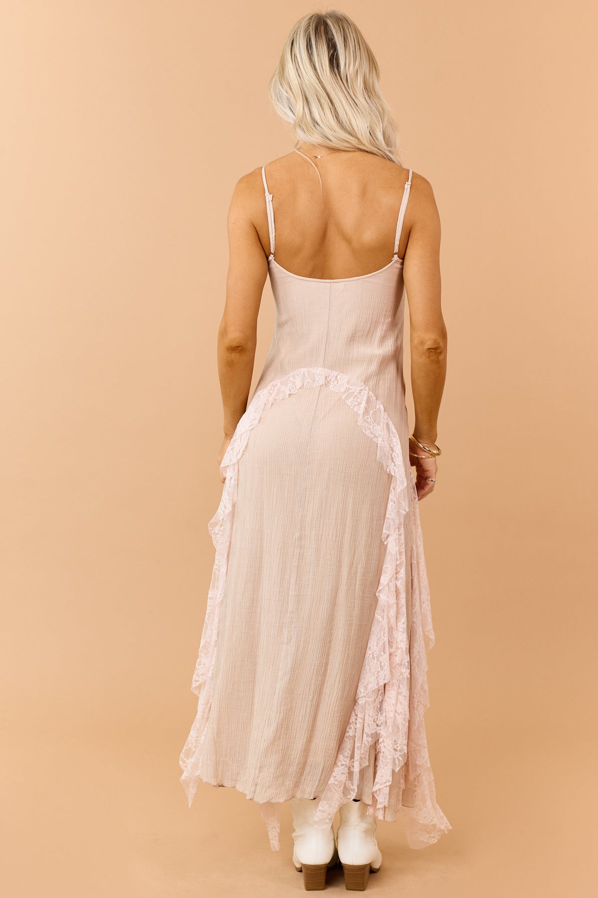 Bianca | Abito Maxi Donna Testurizzato con Dettagli in Pizzo