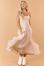 Bianca | Abito Maxi Donna Testurizzato con Dettagli in Pizzo