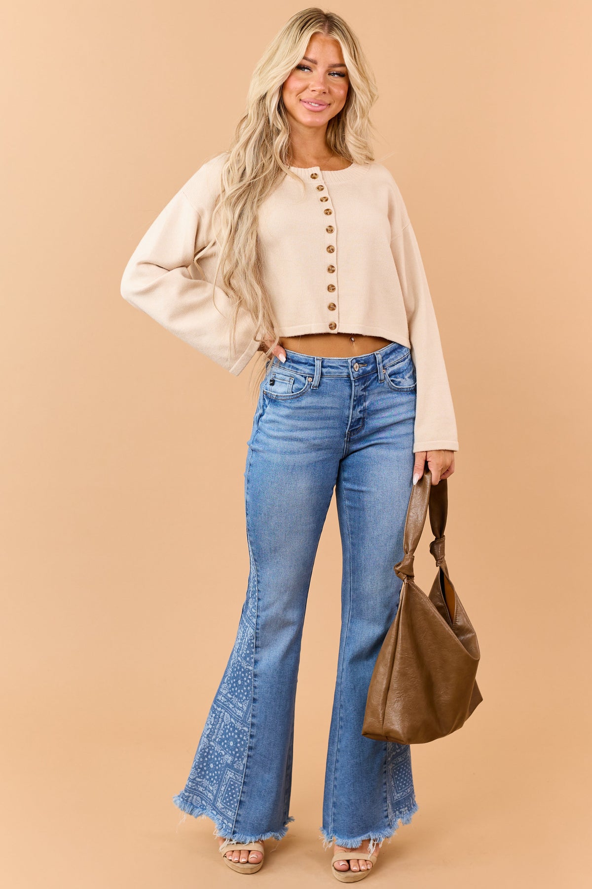 Ludovica | Cardigan Donna Corto in Maglia con Bottoni