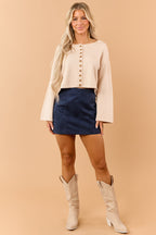 Ludovica | Cardigan Donna Corto in Maglia con Bottoni