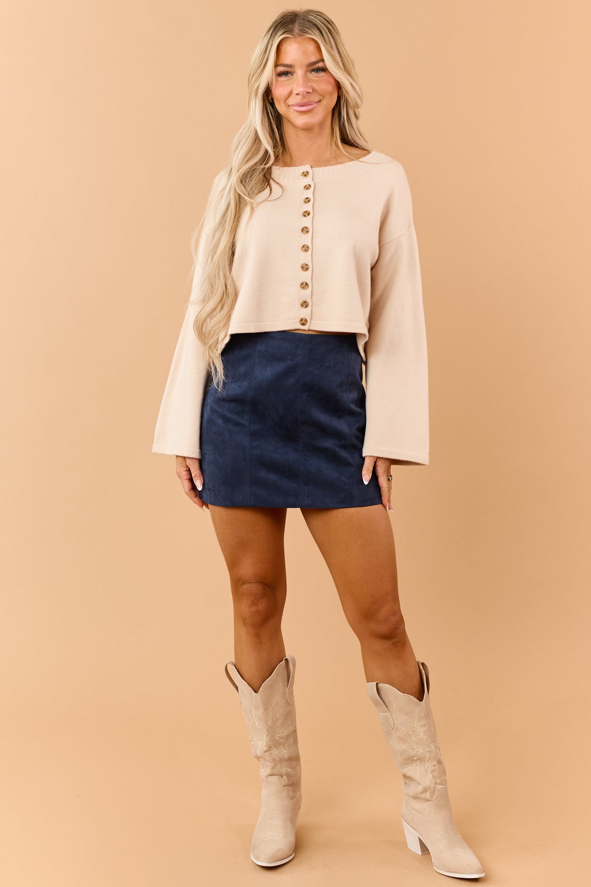 Ludovica | Cardigan Donna Corto in Maglia con Bottoni