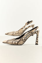 Caterina | Décolleté Slingback Donna a Punta Effetto Pitone