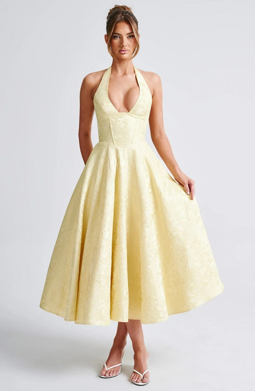 Amanda | Abito midi da donna con scollo all'americana