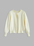 Alina | Cardigan con perle e orlo sfrangiato