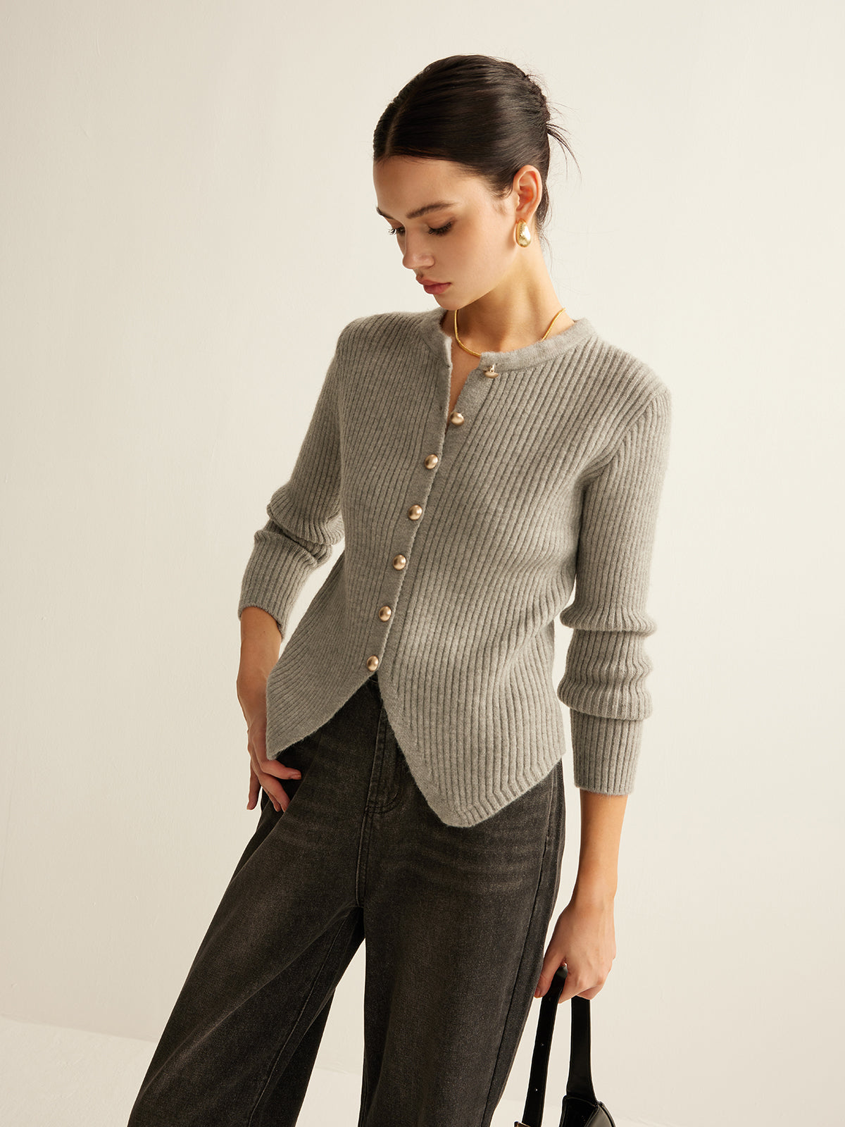 Bea | Cardigan con bottoni e spacco