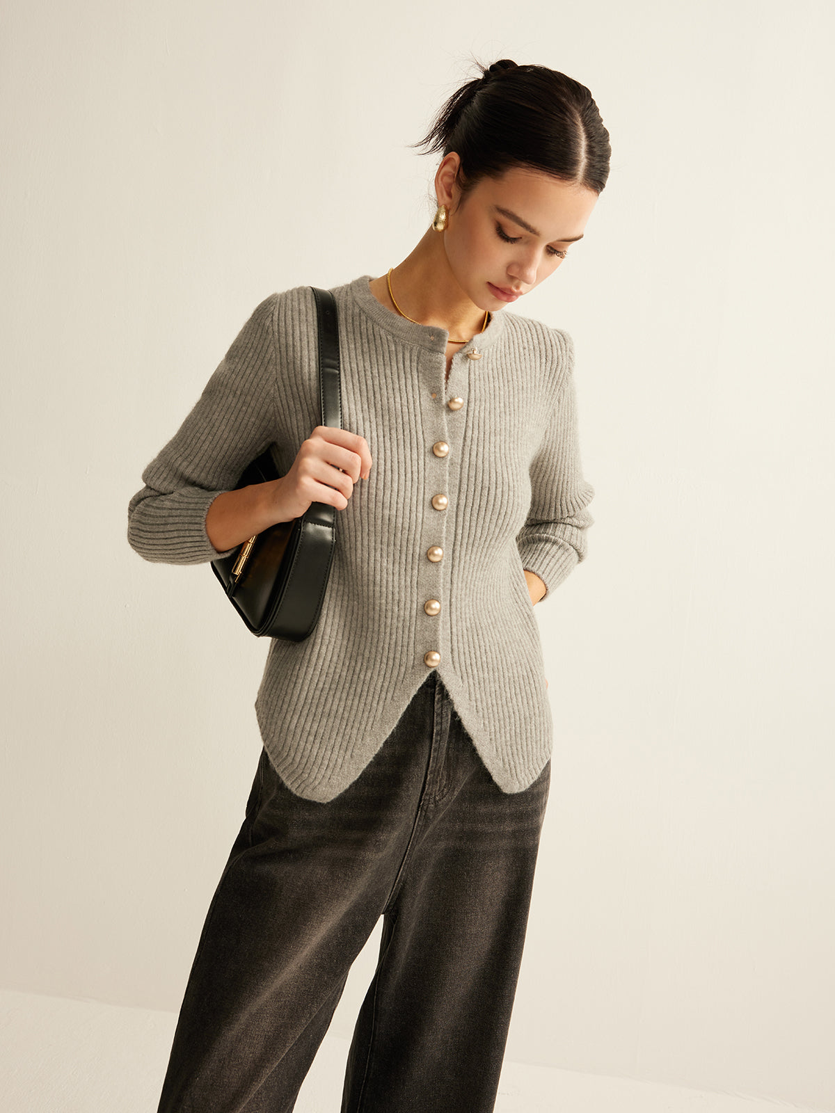 Bea | Cardigan con bottoni e spacco