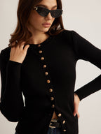 Bianca | Top in maglia aderente con bottoni