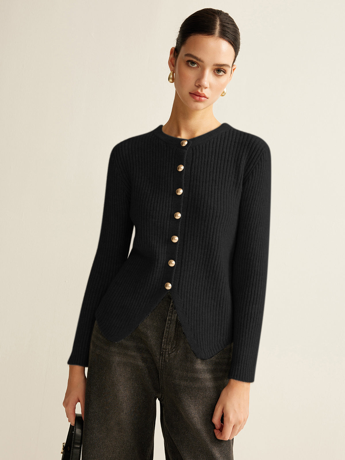 Bea | Cardigan con bottoni e spacco