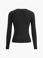 Bianca | Top in maglia aderente con bottoni