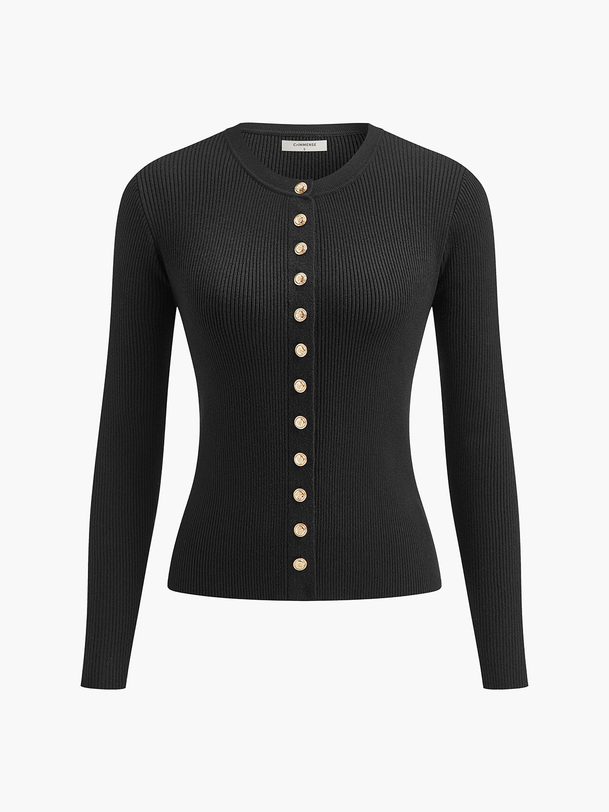 Bianca | Top in maglia aderente con bottoni