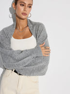 Amia | Cardigan oversize in misto lana con maniche a pipistrello