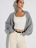 Amia | Cardigan oversize in misto lana con maniche a pipistrello