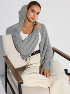 Amia | Cardigan oversize in misto lana con maniche a pipistrello