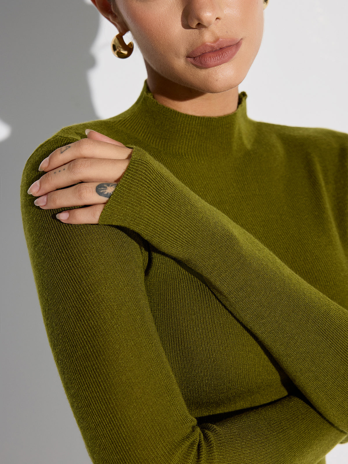 Arlene | Top in maglia misto lana con collo alto