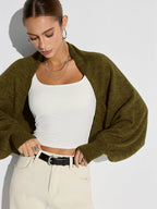 Amia | Cardigan oversize in misto lana con maniche a pipistrello