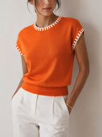 Lilia | Top in maglia con bordi a contrasto