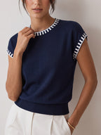 Lilia | Top in maglia con bordi a contrasto